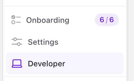 Developer API screenshot